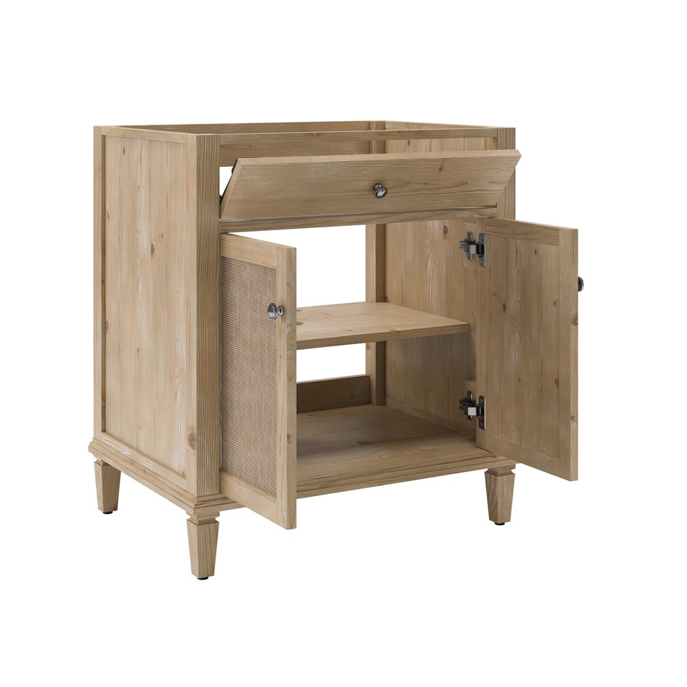 【vani】キャビネット Frances Woven Rattan Pantry Cabinet, Natural | daals.com